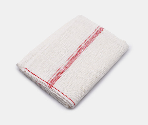 Azmaya Linen Tea Towel Red Stripe
