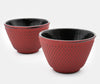Zen Minded Cast Iron Tea Cup Pair Red