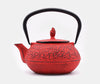 Zen Minded Cast Iron Teapot Pine Needle Red