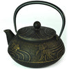 Iwachu Iwachu Cast Iron Tetsubin Teapot With Goldfish Pattern In Black & Gold 2