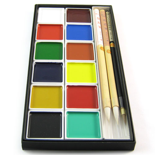 Zen Minded Japanese Coloured Ink Painting & Calligraphy Set