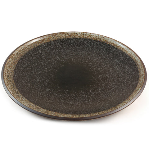 Zen Minded Ceramic Dinner Plate With Black Speckled Glaze