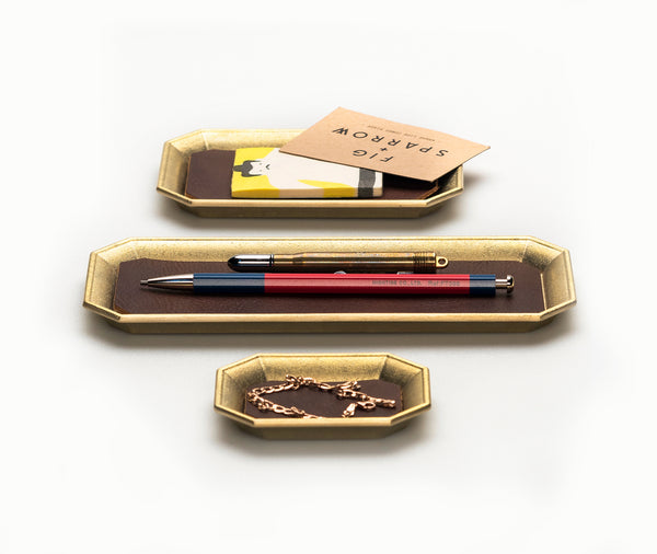 Futagami Stationery Tray Set With Leather Inserts