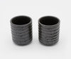Zen Minded Black Kezuriuzu Glazed Cup Large Pair 2