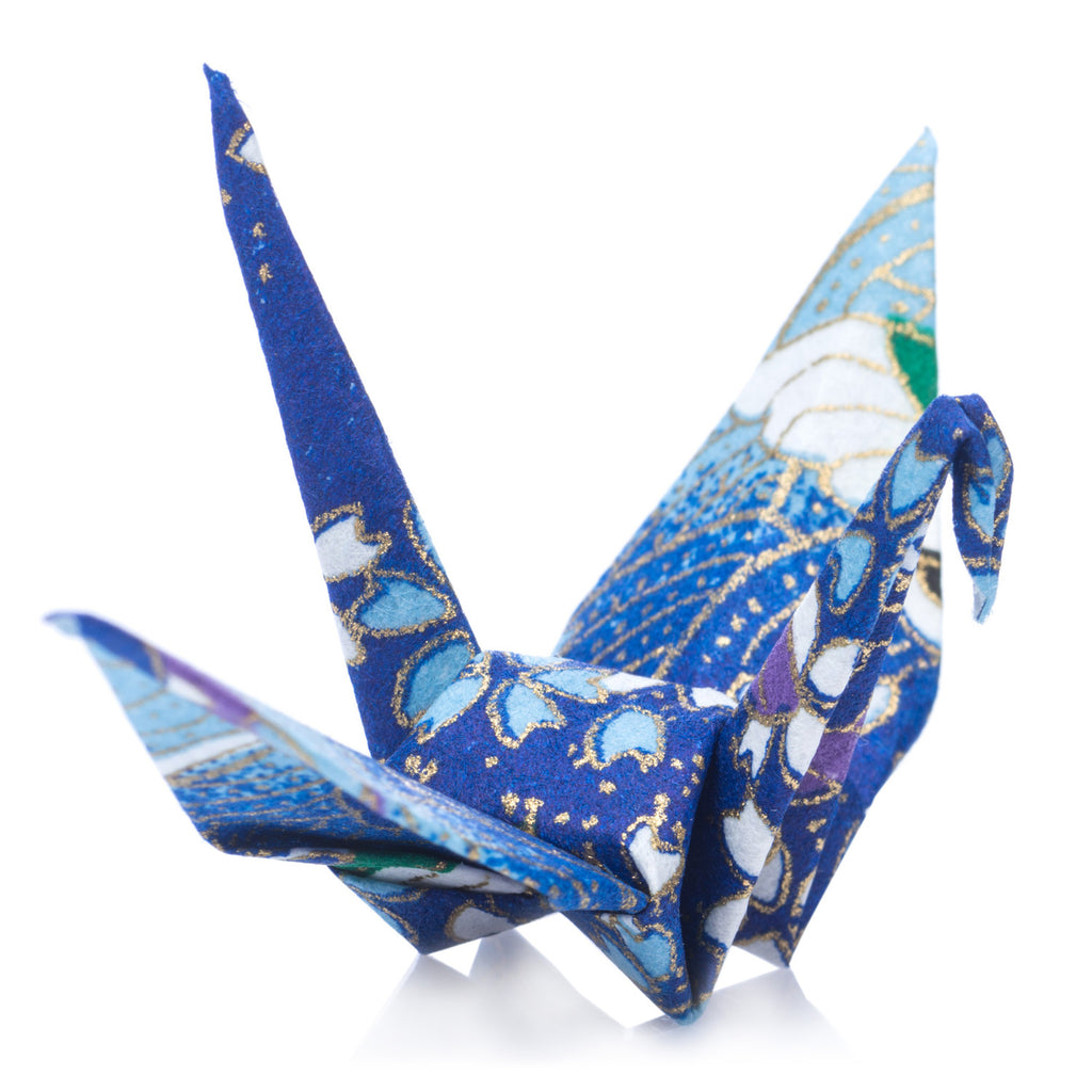 Japanese Washi Paper Origami Cranes in Blue - Pack of 10 – zen minded