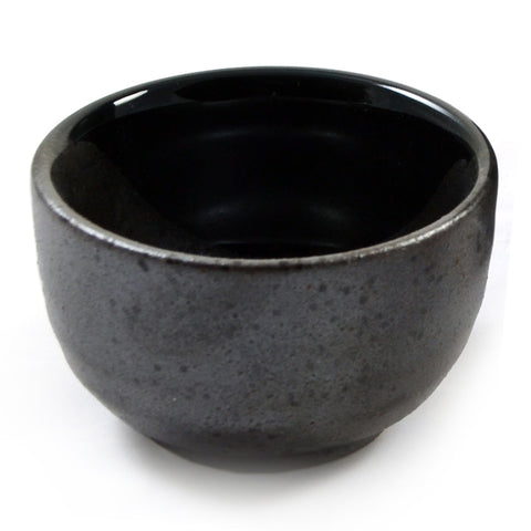 Zen Minded Black & Silver Glazed Japanese Sake Cup