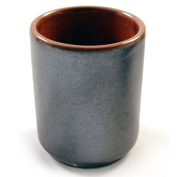 Zen Minded Silver & Fiery Orange Glazed Japanese Sake Cup
