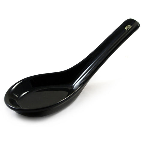 Zen Minded Black Ceramic Japanese Soup Spoon