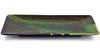 Zen Minded Iridescent Green Glazed Oblong Japanese Ceramic Plate Large