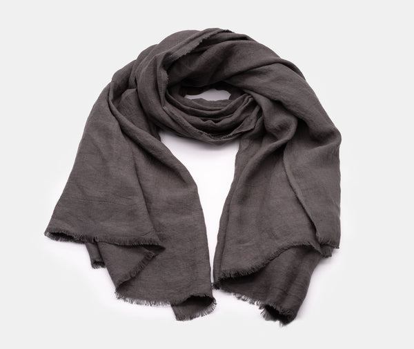 Syuro Linen Scarf Charcoal