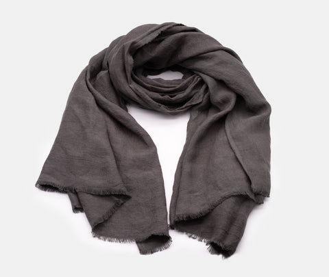 Syuro Linen Scarf Charcoal