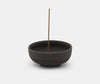 Ume Raw Black Stoneware Incense Bowl With Gold Dome
