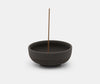 Ume Raw Black Stoneware Incense Bowl With Gold Dome