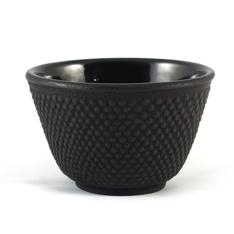 Xícara de chá Iwachu Iwachu em ferro fundido com padrão arare preto