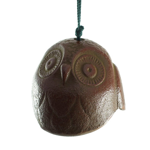 Zen Minded Round Owl Cast Iron Wind Bell