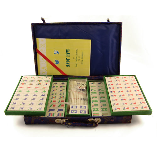 Zen Minded chinesisches Mahjong-Set mit Bambus- und Knochenfliesen