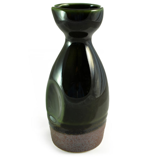 Zen Minded Sake Jar With Oribe Green Glaze