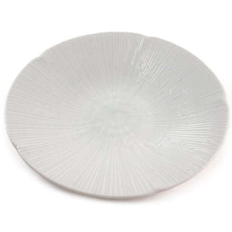 Zen Minded Keramik-Essteller mit weißem Muschelmuster