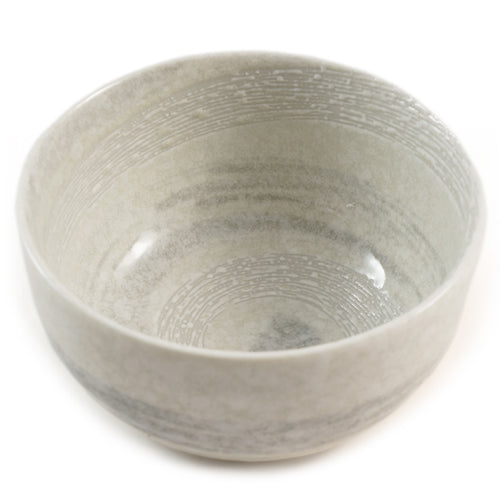 Zen Minded Ceramic Bowl With White Swirl Glaze