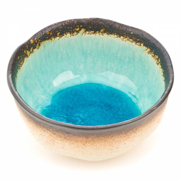 Cuenco de cerámica Zen Minded crackleglaze azul