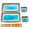 Zen Minded Blue Crackleglaze Sushi Set