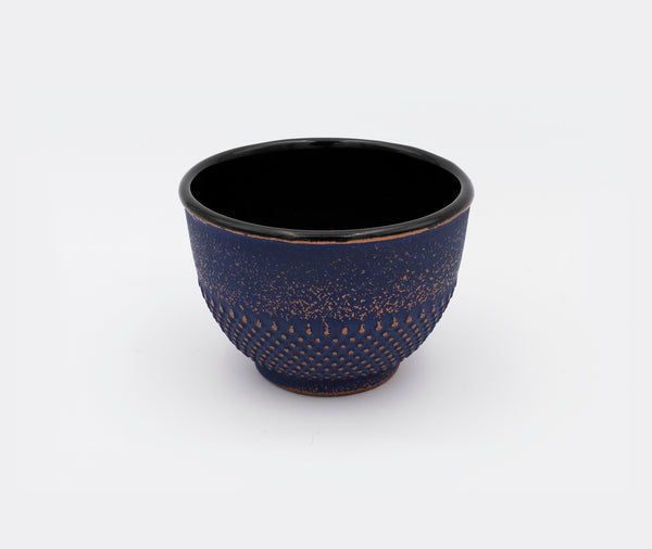 Taza de té de hierro fundido Zen Minded púrpura y oro