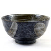 Zen Minded Mottled Black & Silver Glazed Japanese Ceramic Noodle Bowl