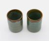 Zen Minded Green & Orange Ringed Glaze Cup Pair 2