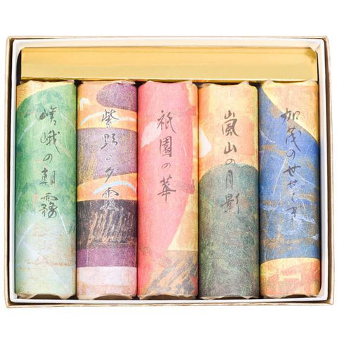 Conjunto de presente em bastão de incenso orgânico japonês Kousaido em caixa