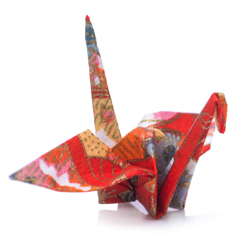 Lot de 10 grues origami japonaises rouges Zen Minded