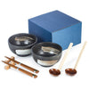 Zen Minded Kurokessho Japanese Ramen Noodle Bowl Set With Chopsticks & Spoons 3