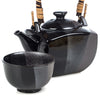 Zen Minded Japanese Tea Pot Set Sumi Glaze 2