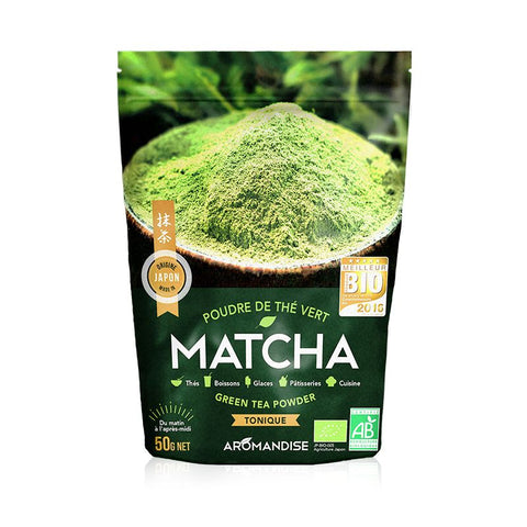 Aromandise chá verde em pó matcha orgânico