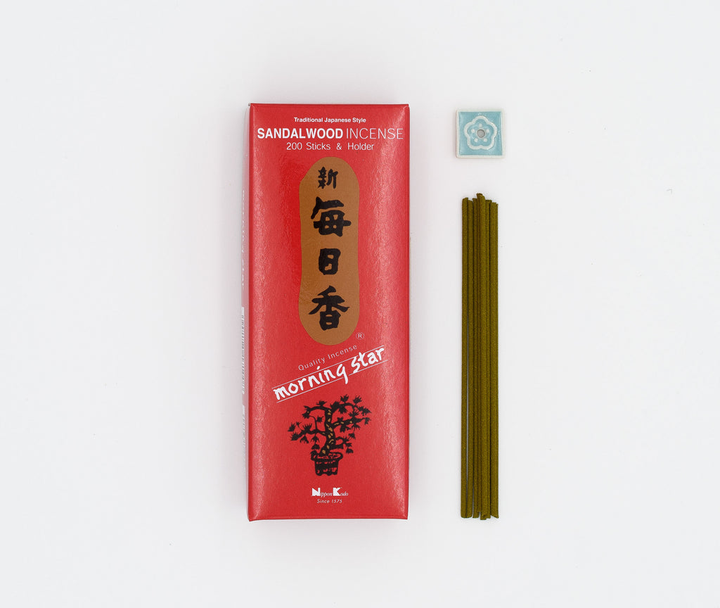 Incenso Nippon Kodo Morning Star 200 Stick Muschio | Con Portaincenso In Ceramica