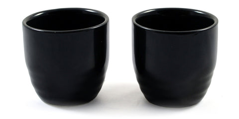 Paire de tasses à saké japonais noires Zen Minded