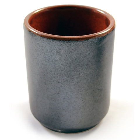 Zen Minded japansk sake kop i sølv og brændende orange glaseret