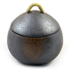 Pote com tampa de cerâmica japonesa em grés bronzeado Zen Minded