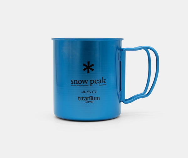 Snow Peak تيتانيوم 450 كوب مفرد باللون الأزرق