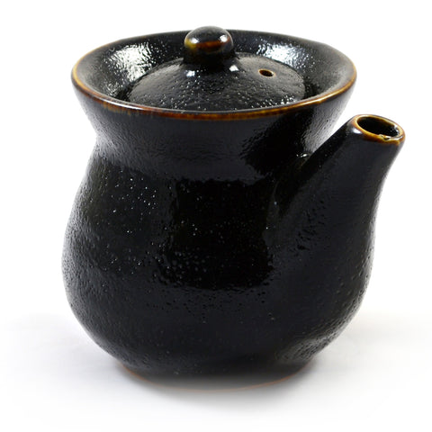 Pote de molho de soja japonês esmaltado com yuzu preto Zen Minded