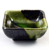 Plato de cerámica japonesa vidriada verde iridiscente Zen Minded