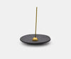Ume Black Stoneware Incense Dish With Gold Dome