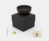 Ume Räucherschale aus rohem schwarzem Steinzeug mit goldener Kuppel 2