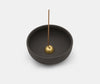 Ume Raw Black Stoneware Incense Bowl With Gold Dome 4