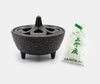 Zen Minded Black Lotus Cast Iron Incense Burner & White Ash Set